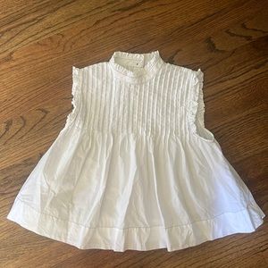 Women’s Ganni pin tuck sleeveless blouse, size 32